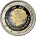 Belgium, 2 Euro, Queen Elisabeth, 2012, Colourized, AU(55-58), Bi-Metallic