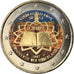 Netherlands, 2 Euro, Traité de Rome 50 ans, 2007, Utrecht, Colourized, MS(63)