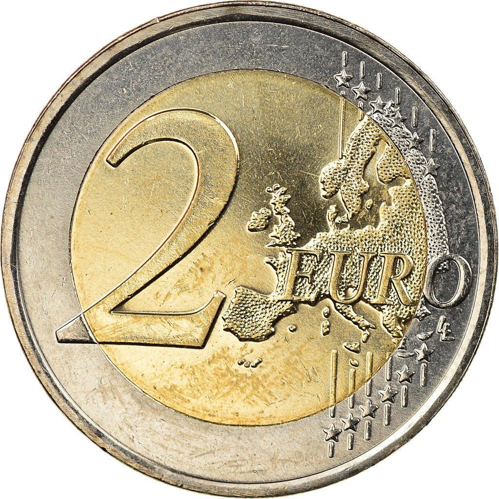 Netherlands, 2 Euro, Foundation, 2013, Utrecht, Colourized, MS(63), Bi-Metallic