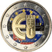 Slovakia, 2 Euro, 10 ans de l'Euro, 2014, Colourized, MS(63), Bi-Metallic