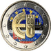 Slovakia, 2 Euro, 10 ans de l'Euro, 2014, Colourized, MS(63), Bi-Metallic