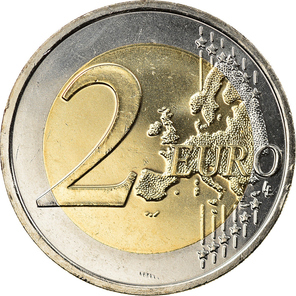 Slovakia, 2 Euro, 10 ans de l'Euro, 2014, Colourized, MS(63), Bi-Metallic