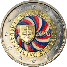 Slovakia, 2 Euro, Présidence de l'UE, 2016, Colourized, MS(63), Bi-Metallic