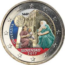 Slovakia, 2 Euro, Académie Istropolitaine, 2017, Colourized, MS(63)