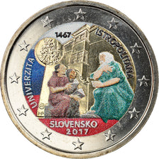 Slovakia, 2 Euro, Académie Istropolitaine, 2017, Colourized, MS(63)