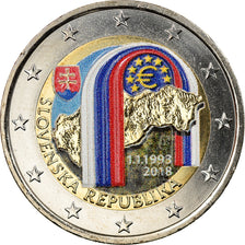 Slovakia, 2 Euro, 25ème anniversaire de la République, 2018, Colourized