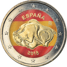 España, 2 Euro, Grotte Altamira, 2015, Colourized, EBC, Bimetálico, KM:New