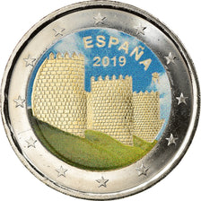 Spain, 2 Euro, Avila, 2019, Colourized, MS(63), Bi-Metallic, KM:New