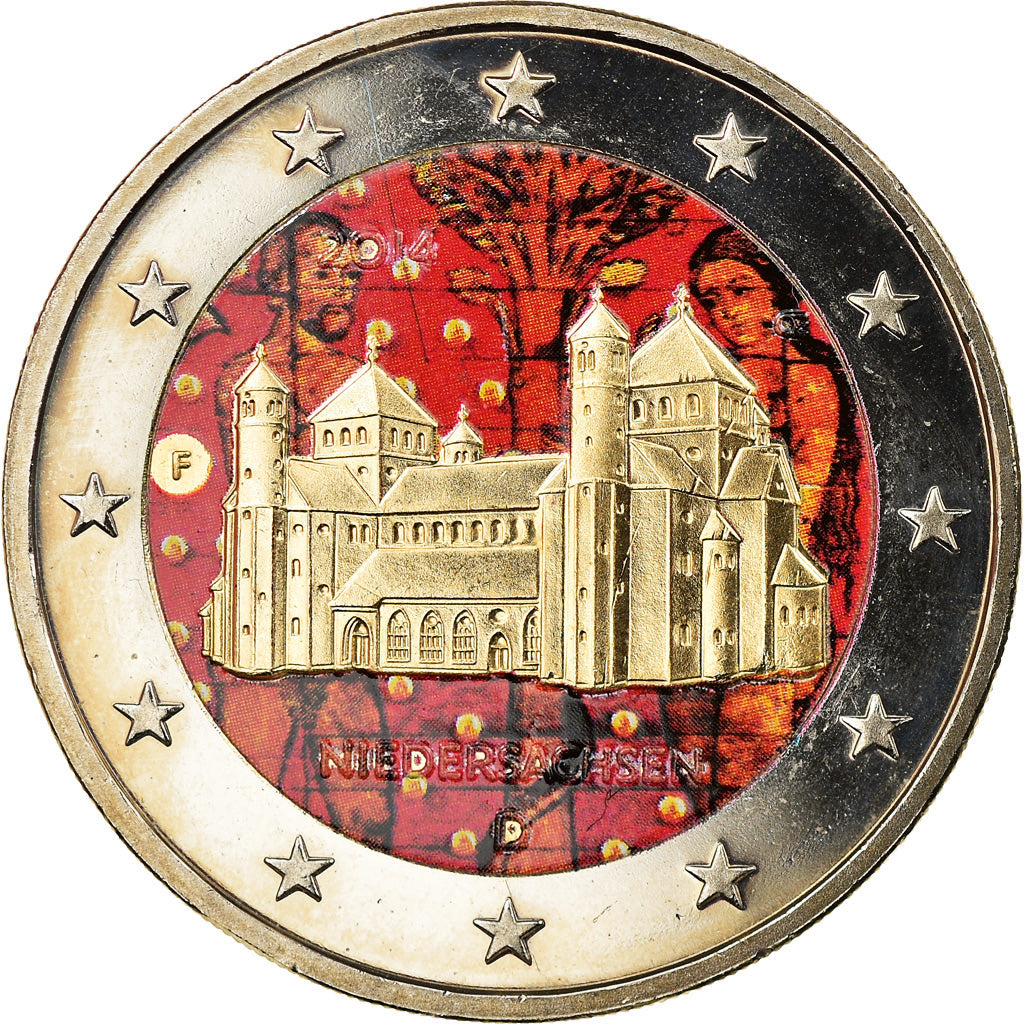 Germany, 2 Euro, Niedersachsen, 2014, Stuttgart, Colourized, MS(63)