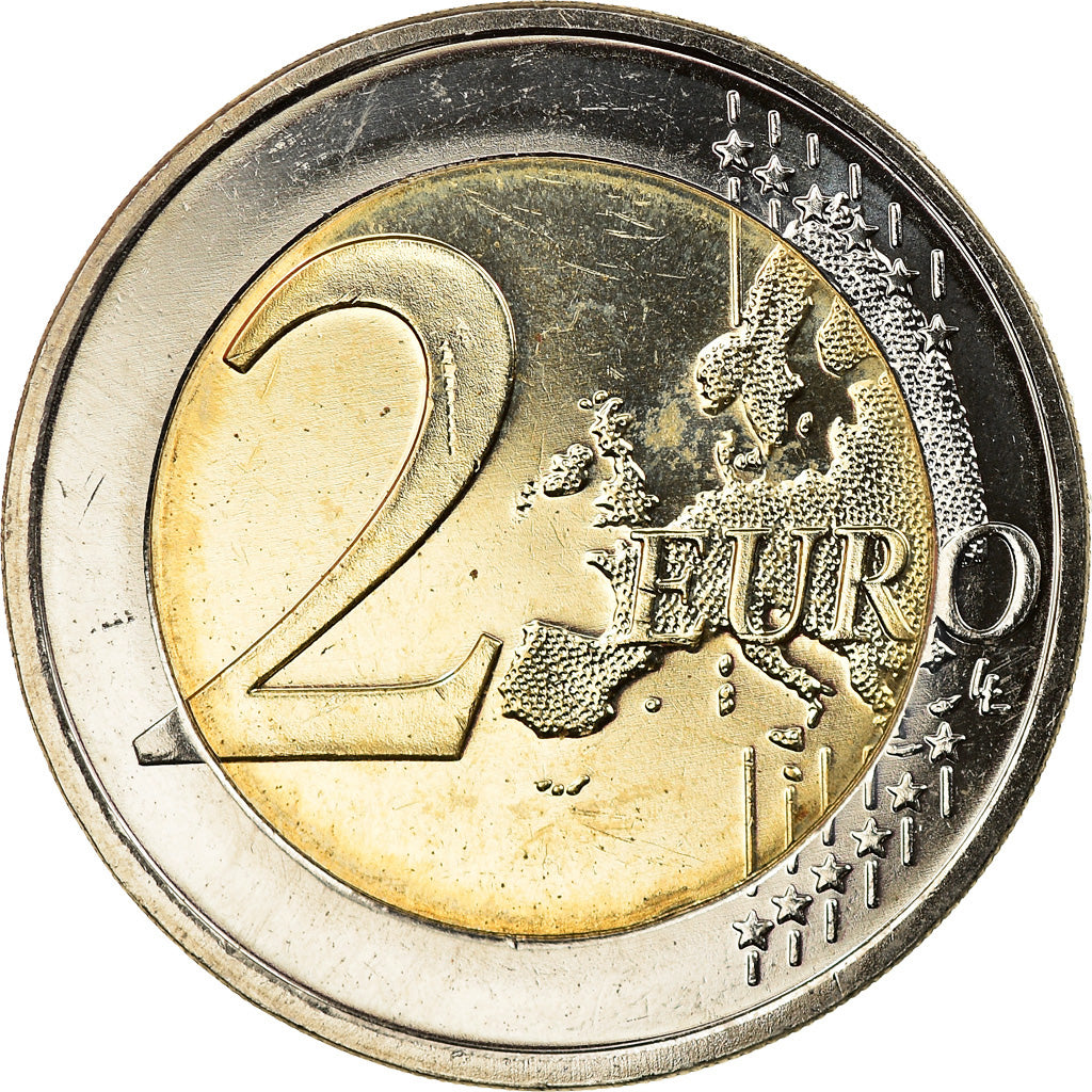 Germany, 2 Euro, Hessen, 2015, Stuttgart, Colourized, MS(63), Bi-Metallic
