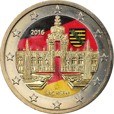 GERMANY - FEDERAL REPUBLIC, 2 Euro, Sachsen, 2016, Karlsruhe, Colourized