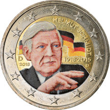 Alemania, 2 Euro, Helmut Schmidt, 2018, Munich, Colourized, EBC, Bimetálico