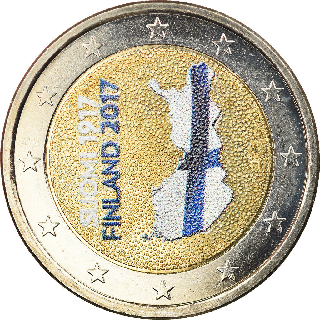 Finland, 2 Euro, Indépendance, 2017, Colourized, MS(63), Bi-Metallic, KM:New