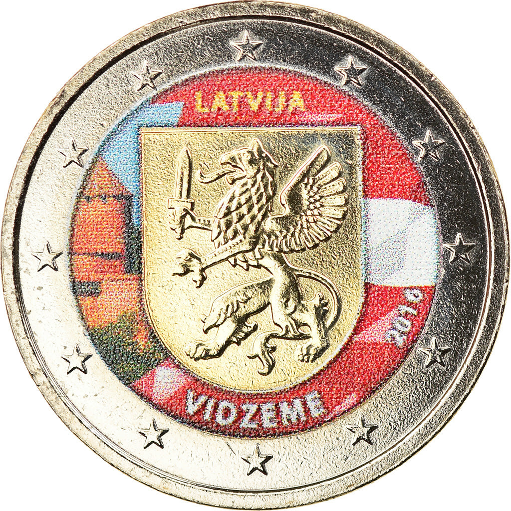 Latvia, 2 Euro, Vidzeme, 2016, Colourized, MS(63), Bi-Metallic, KM:New