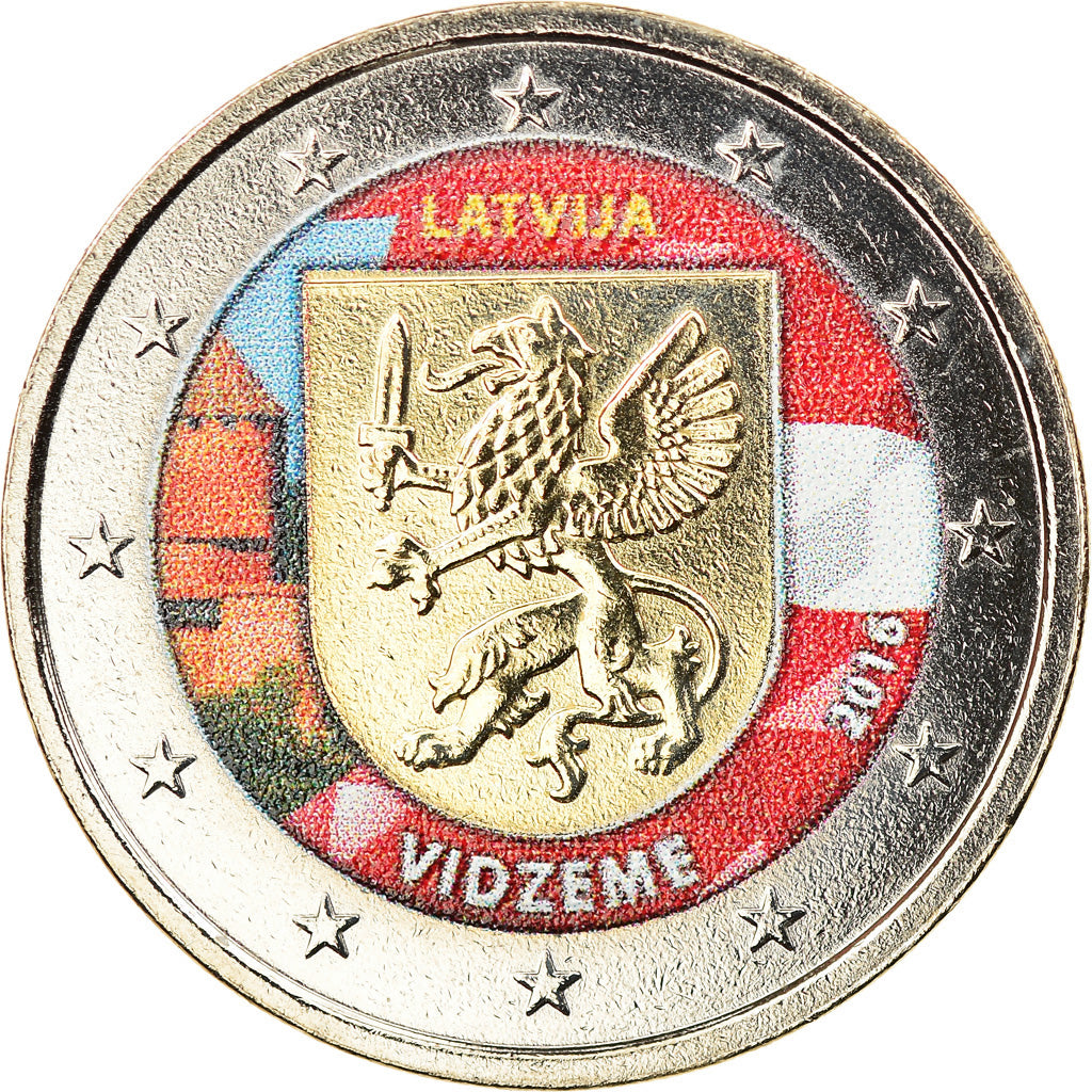 Latvia, 2 Euro, Vidzeme, 2016, Colourized, MS(60-62), Bi-Metallic, KM:New