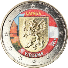 Latvia, 2 Euro, Vidzeme, 2016, Colourized, MS(60-62), Bi-Metallic, KM:New
