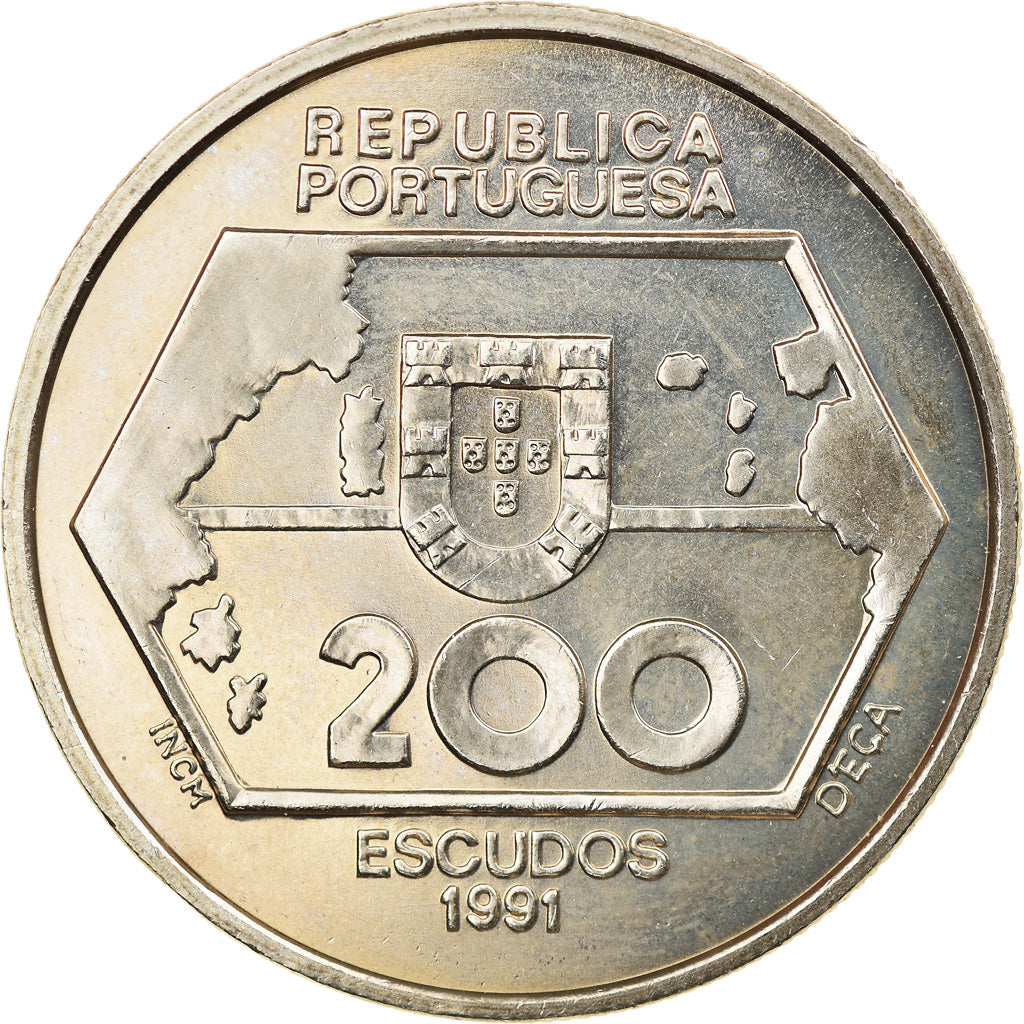 Coin, Portugal, 200 Escudos, 1991, AU(55-58), Copper-nickel, KM:659