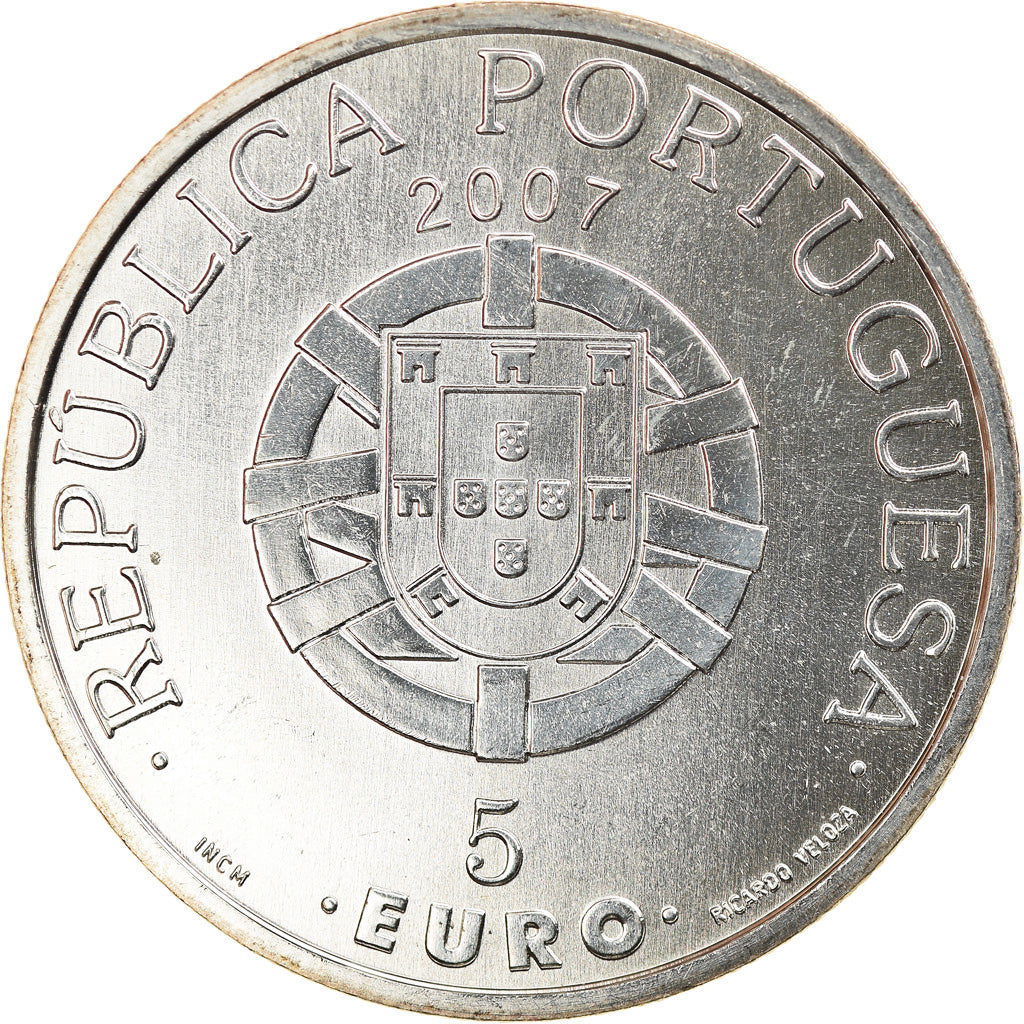Münze, Portugal, 5 Euro, 2007, Lisbon, STGL, Silber, KM:782