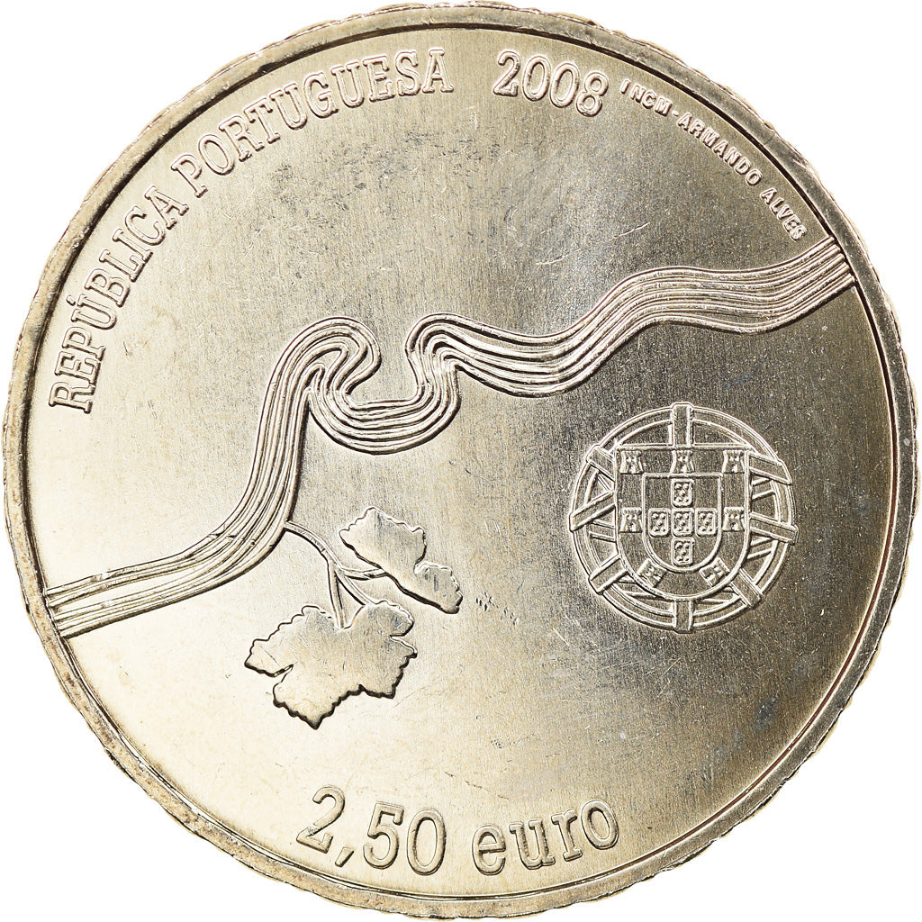 Portugal, 2-1/2 Euro, 2008, Lisbon, AU(55-58), Copper-nickel, KM:825