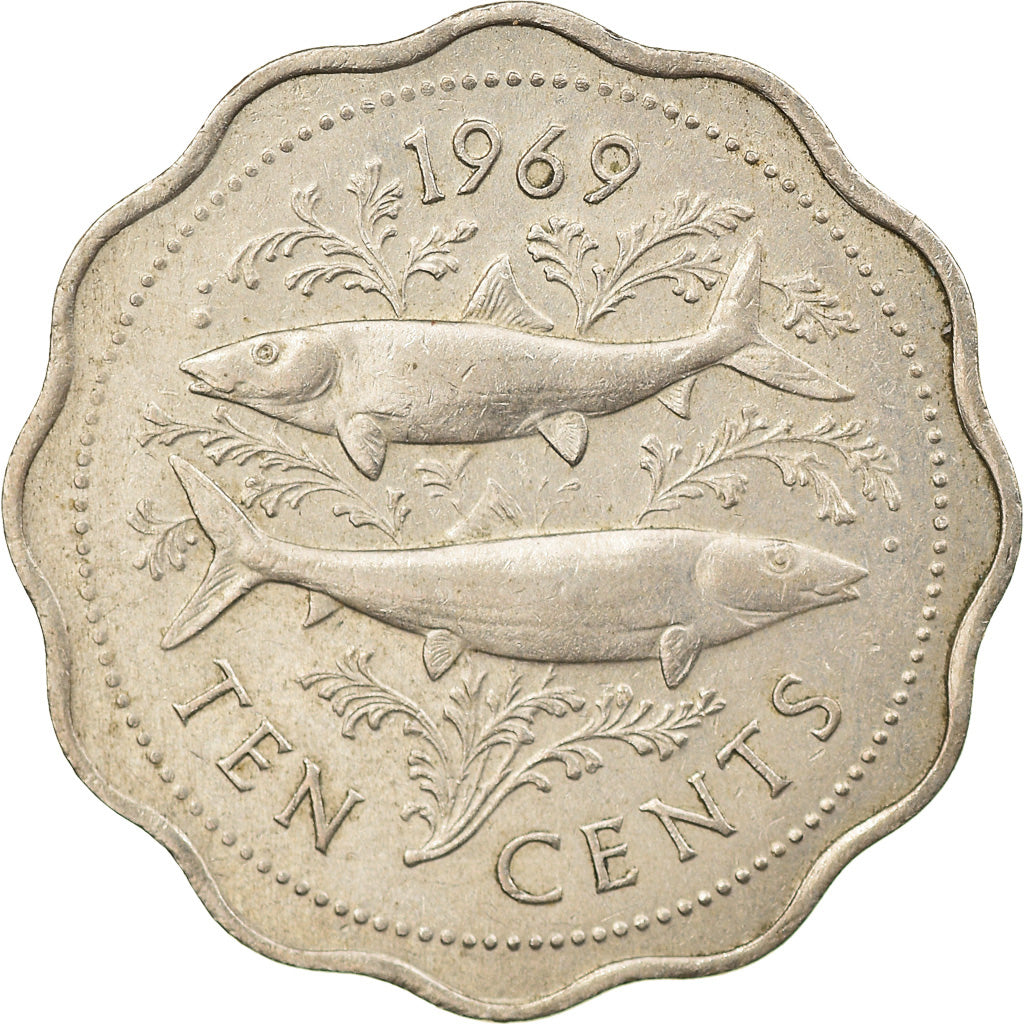 Coin, Bahamas, Elizabeth II, 10 Cents, 1969, Franklin Mint, EF(40-45)