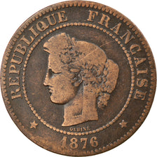 Münze, Frankreich, Cérès, 5 Centimes, 1876, Paris, S, Bronze, KM:821.1