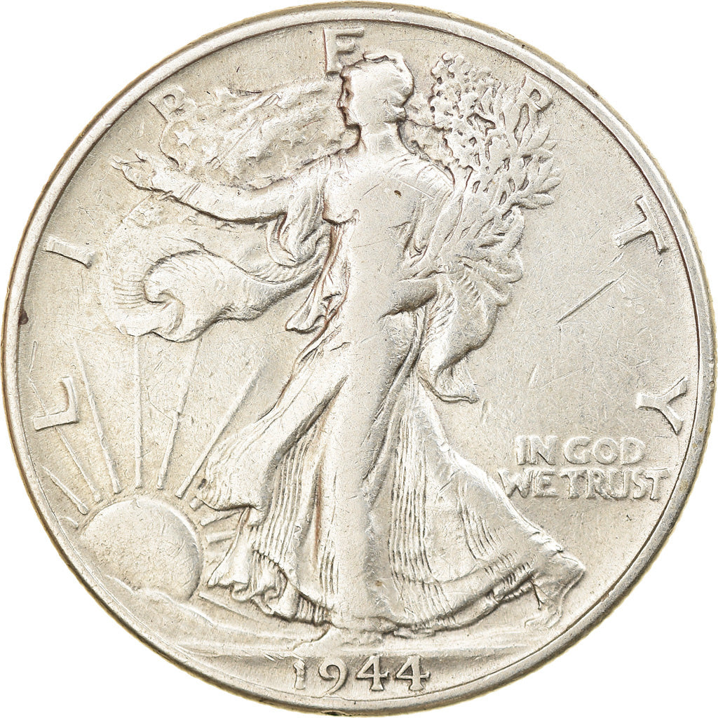 Coin, United States, Walking Liberty Half Dollar, Half Dollar, 1944, U.S. Mint
