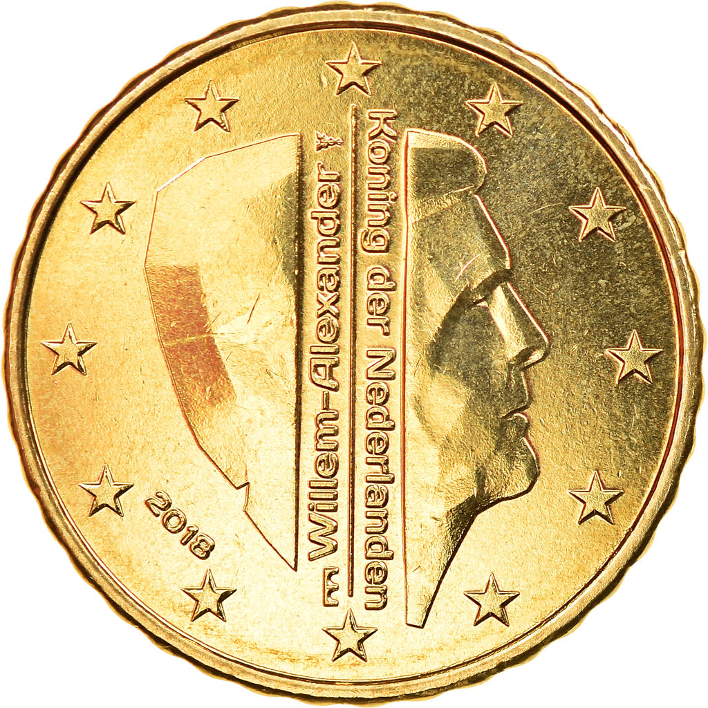Netherlands, 10 Euro Cent, 2018, MS(63), Brass, KM:New