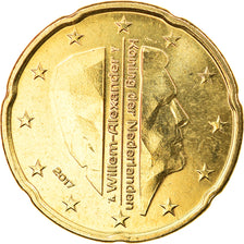 Netherlands, 20 Euro Cent, 2017, MS(63), Brass, KM:New