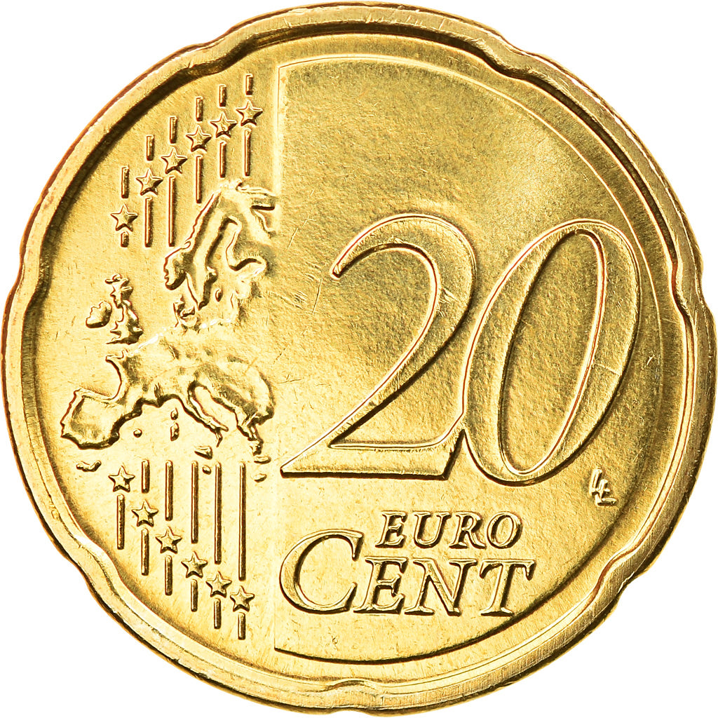 Países Bajos, 20 Euro Cent, 2017, SC, Latón, KM:New
