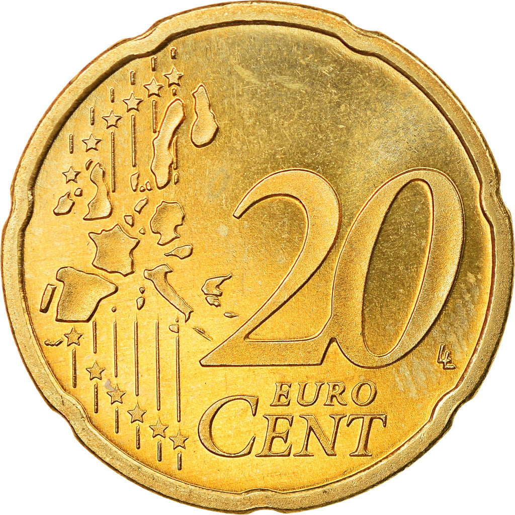 Niederlande, 20 Euro Cent, 2000, Utrecht, BE, UNZ, Messing, KM:238