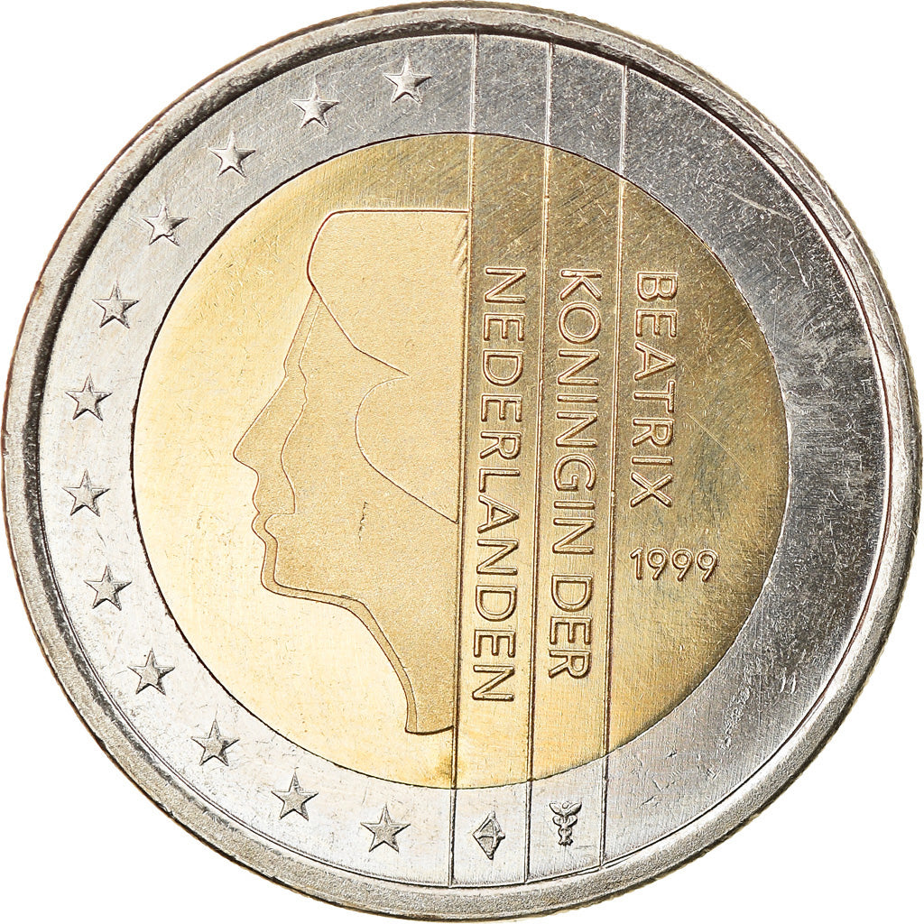 Netherlands, 2 Euro, 1999, BE, MS(63), Bi-Metallic, KM:New