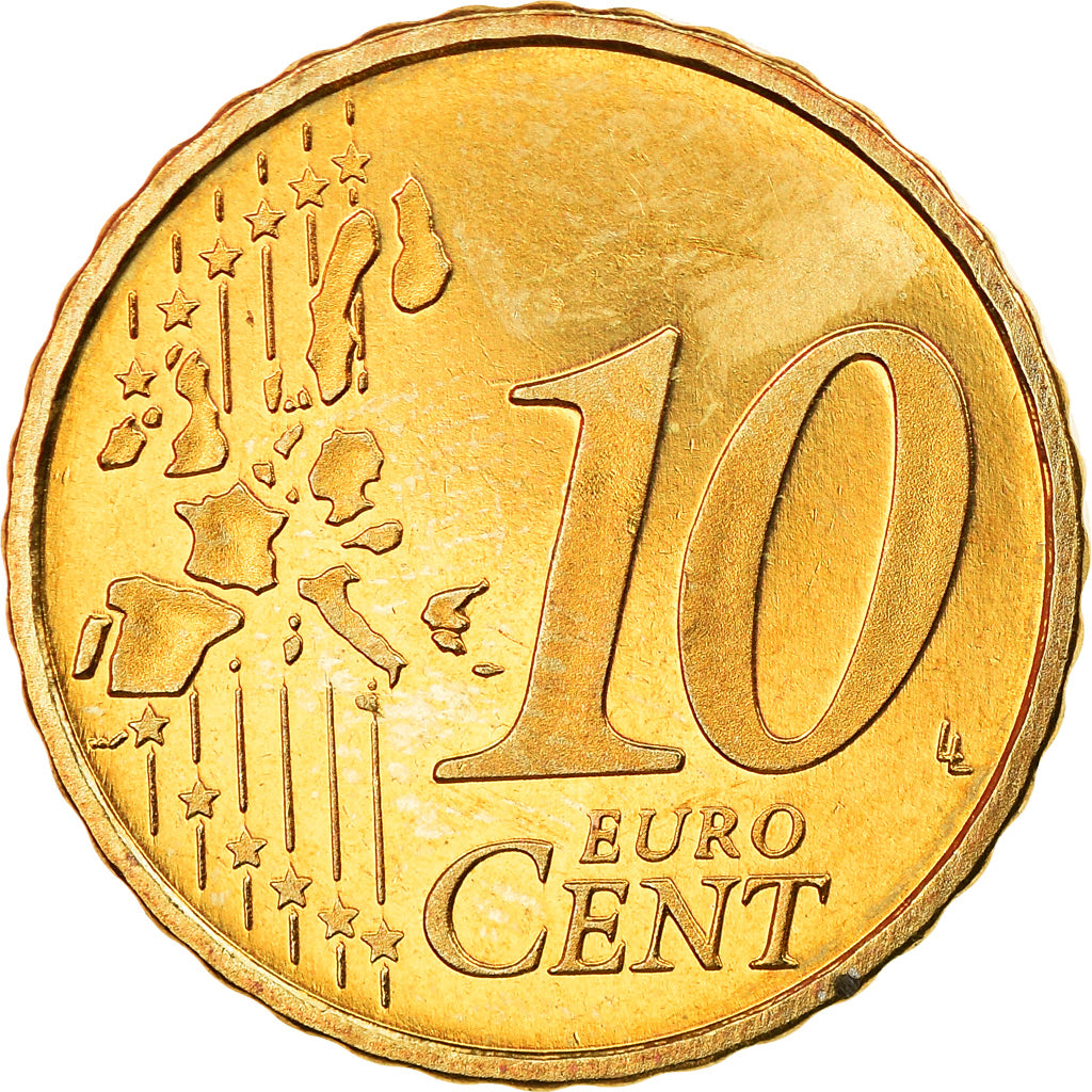 Nederland, 10 Euro Cent, 1999, BE, UNC-, Tin, KM:New