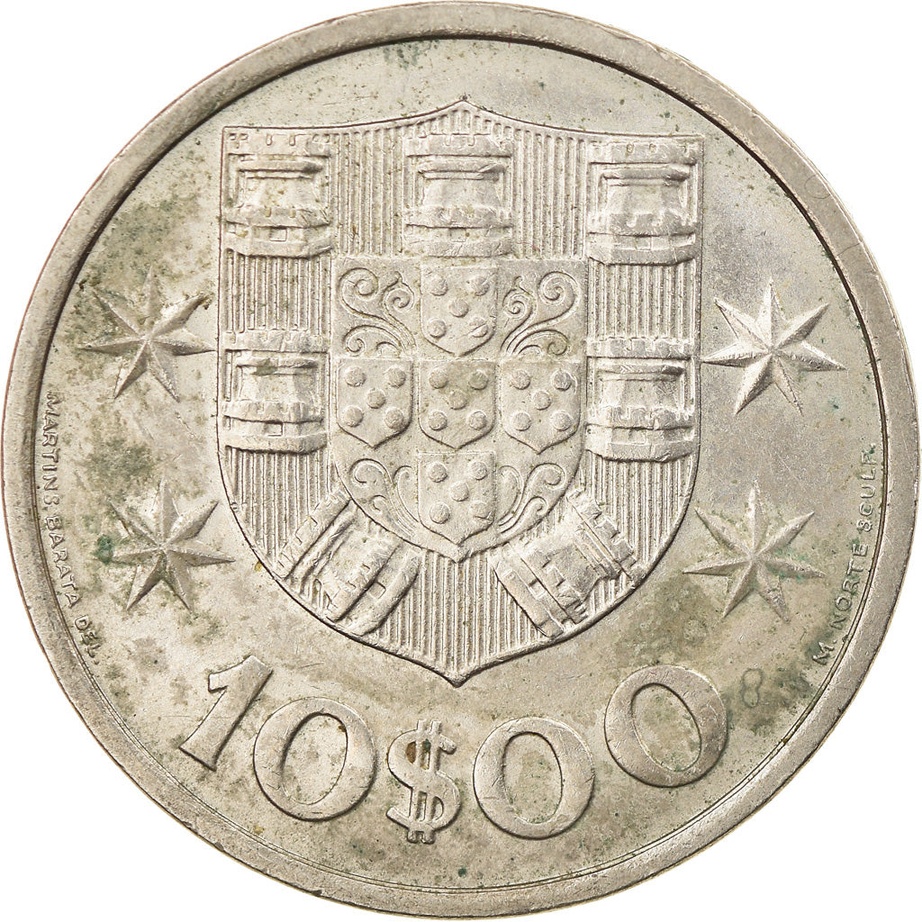 Moneta, Portugal, 10 Escudos, 1971, EF(40-45), Miedź-Nikiel niklowany, KM:600