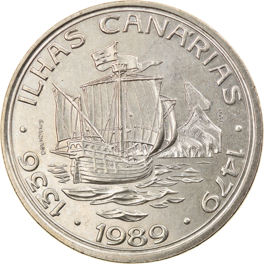 Coin, Portugal, 100 Escudos, 1989, MS(63), Copper-nickel, KM:646
