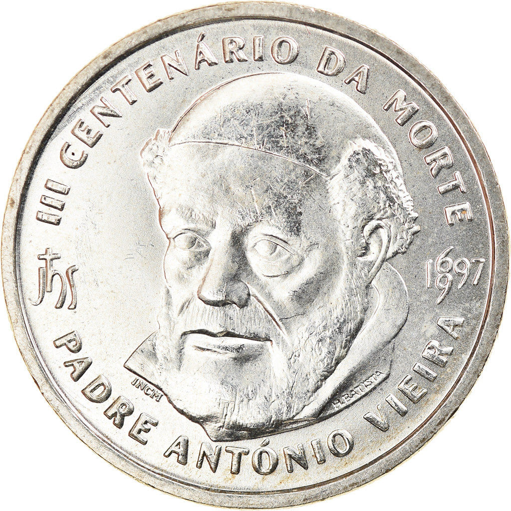 Coin, Portugal, Antonio Vieira, 500 Escudos, 1997, MS(63), Silver, KM:701