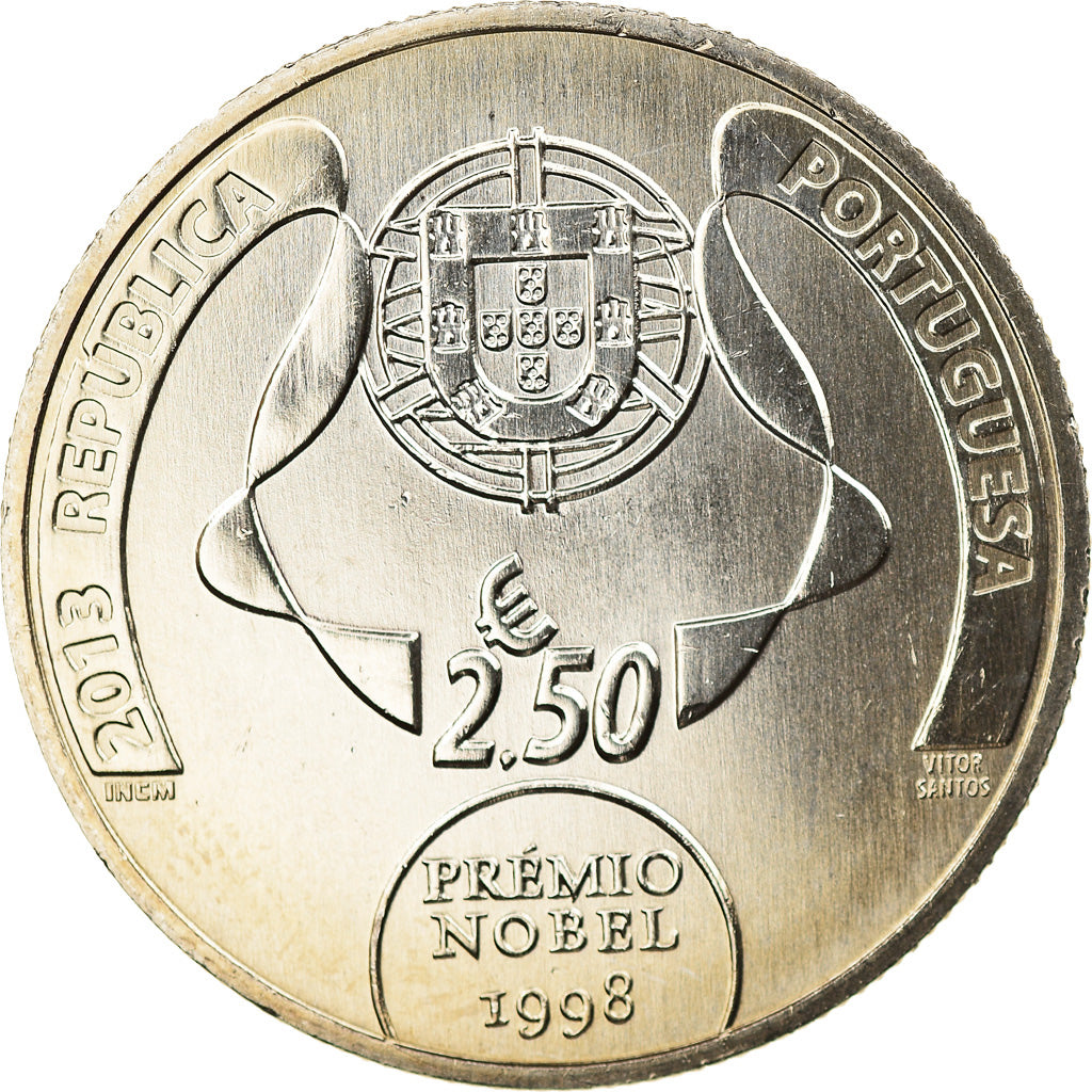 Portugal, 2-1/2 Euro, 2013, UNZ, Copper-nickel, KM:New