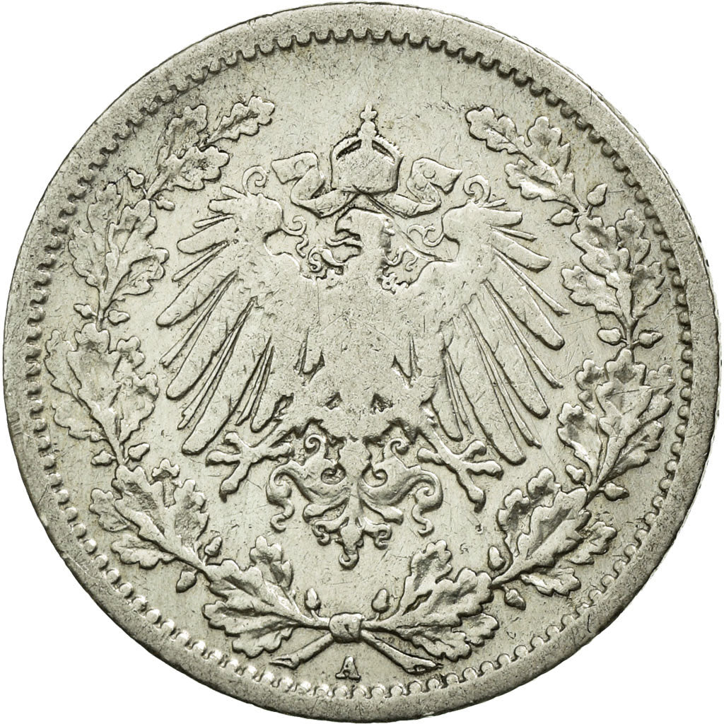 Coin, GERMANY - EMPIRE, 1/2 Mark, 1906, Berlin, VF(30-35), Silver, KM:17