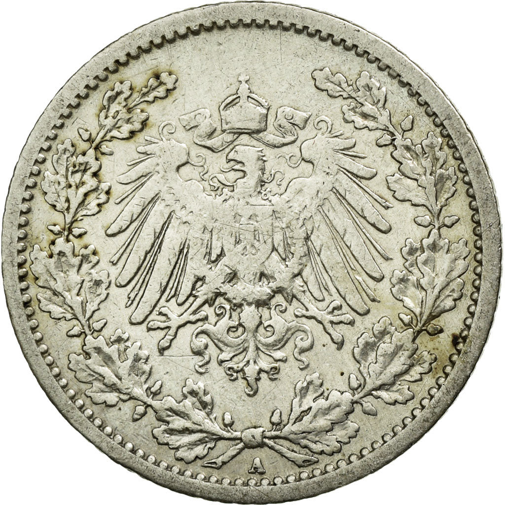 Münze, GERMANY - EMPIRE, 1/2 Mark, 1907, Berlin, SS, Silber, KM:17