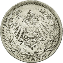 Coin, GERMANY - EMPIRE, 1/2 Mark, 1918, Berlin, AU(50-53), Silver, KM:17