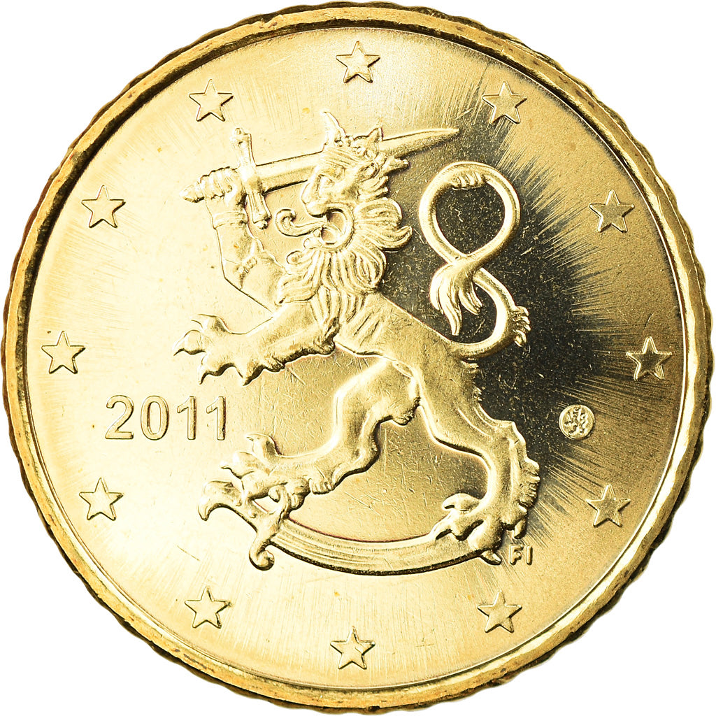 Finland, 50 Euro Cent, 2011, Vantaa, MS(63), Brass, KM:128