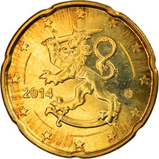 Finland, 20 Euro Cent, 2014, MS(63), Brass, KM:New