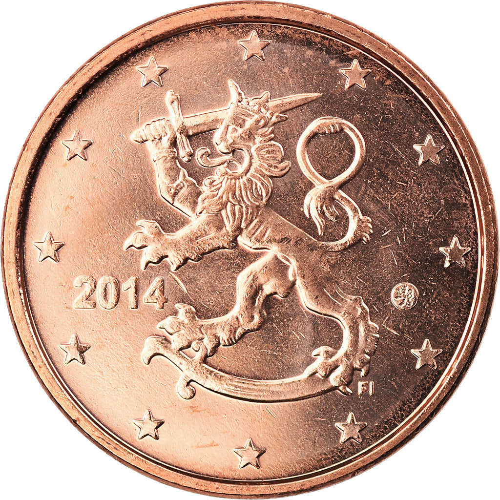 Finlandia, 5 Euro Cent, 2014, SPL, Acciaio placcato rame, KM:New