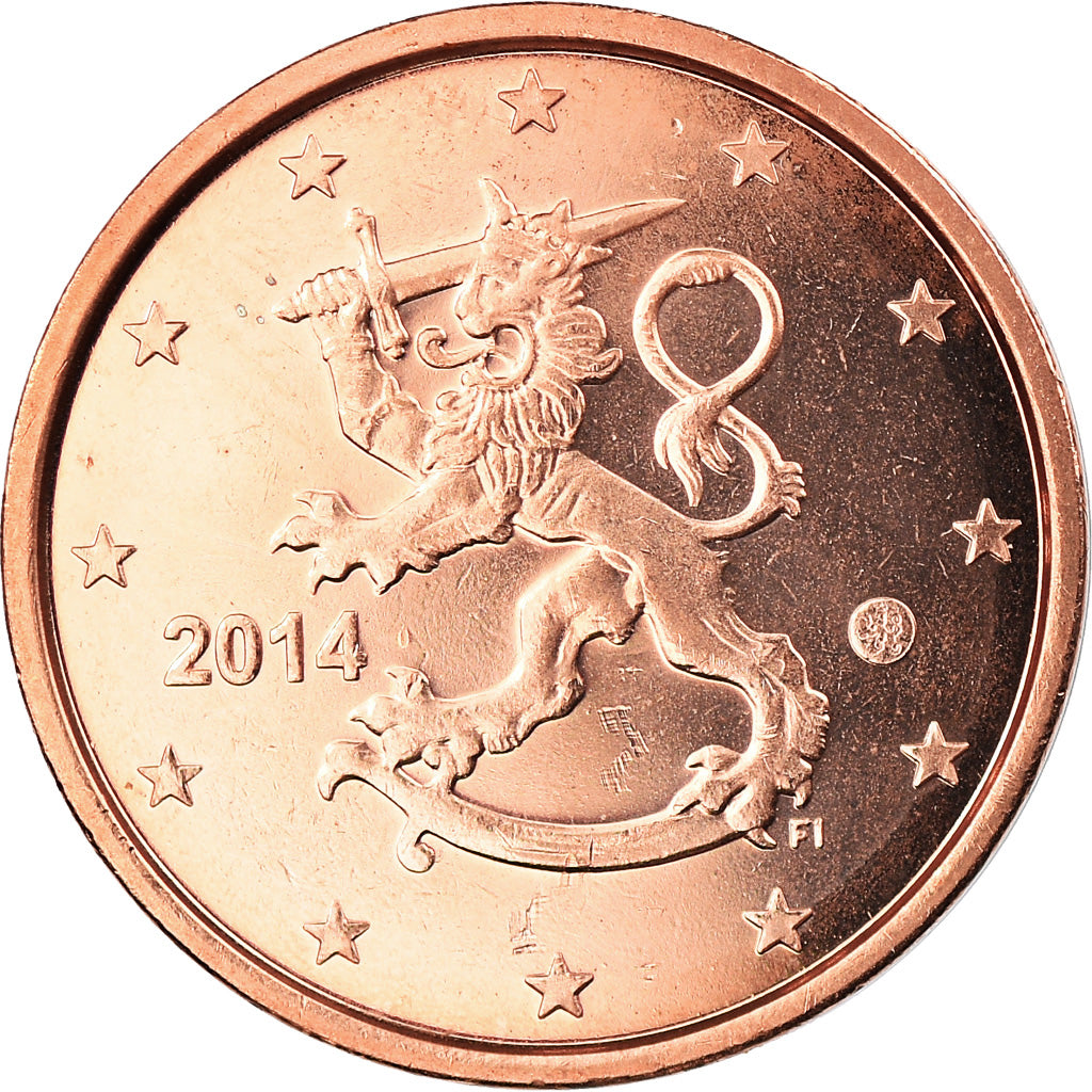 Finland, 2 Euro Cent, 2014, MS(63), Copper Plated Steel, KM:New