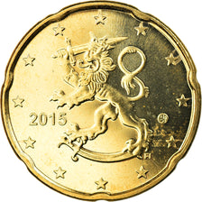 Finland, 20 Euro Cent, 2015, MS(63), Brass, KM:New