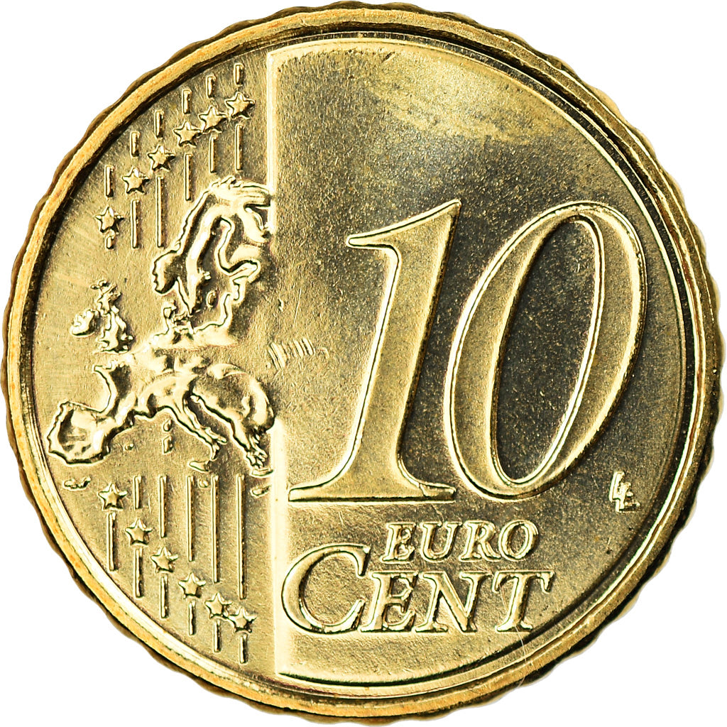 Finlandia, 10 Euro Cent, 2015, MS(63), Mosiądz, KM:New