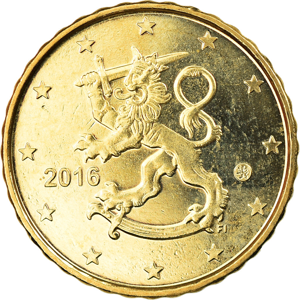 Finlandia, 10 Euro Cent, 2016, MS(63), Mosiądz, KM:New