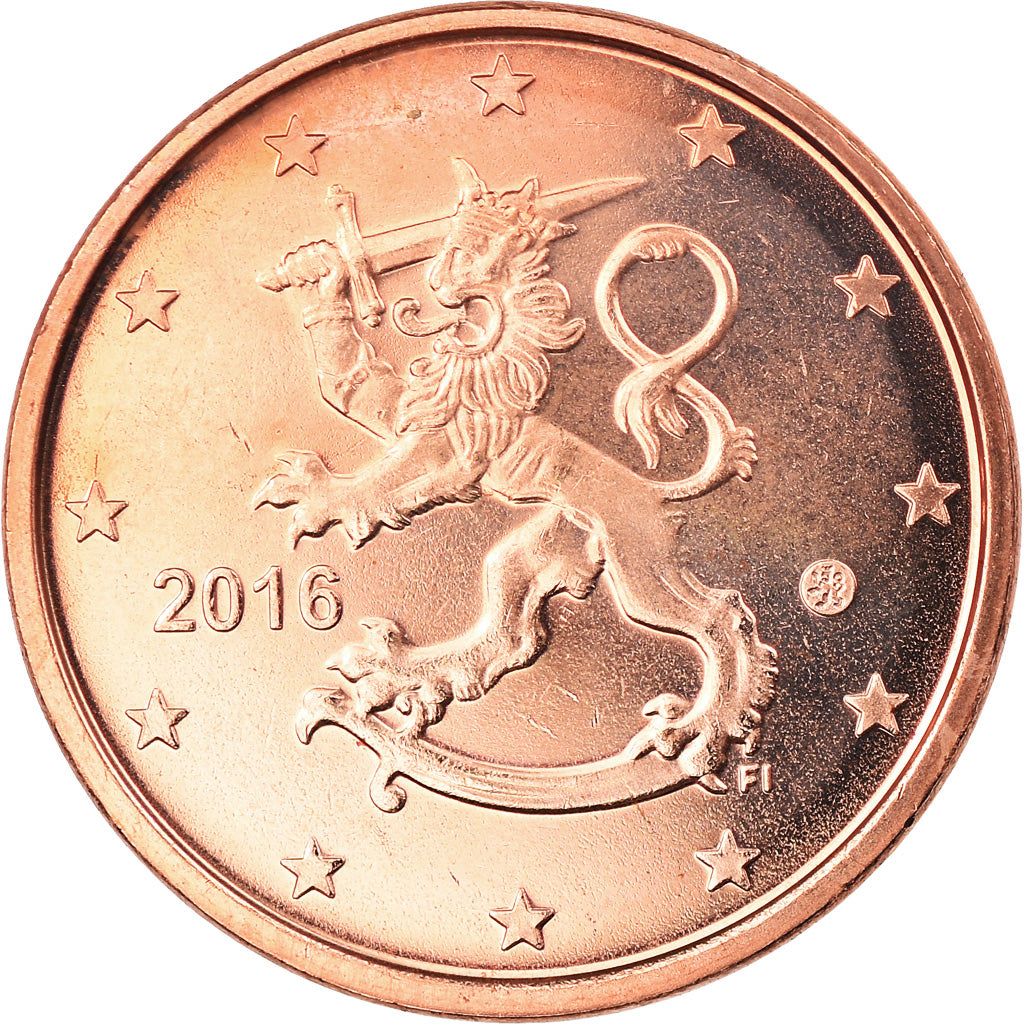 Finlandia, 5 Euro Cent, 2016, MS(63), Miedź platerowana stalą, KM:New