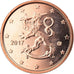Finland, 2 Euro Cent, 2017, MS(63), Copper Plated Steel, KM:New