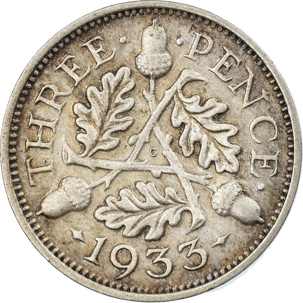 Moneta, Gran Bretagna, George V, 3 Pence, 1933, BB+, Argento, KM:831