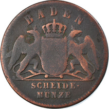 Coin, German States, BADEN, Friedrich I, Kreuzer, 1860, VF(30-35), Copper